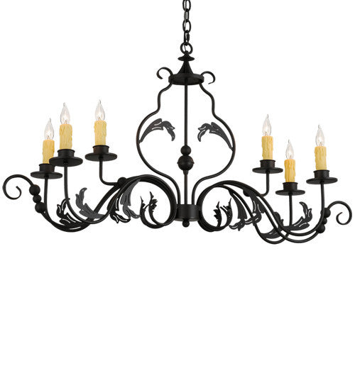 2nd Avenue - 61664-11 - Six Light Chandelier - Augusta - Wrought Iron