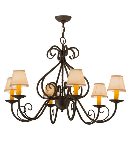 2nd Avenue - 216393-3 - Six Light Chandelier - Jenna - Gilded Tobacco