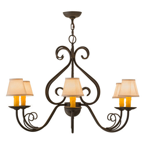 2nd Avenue - 216393-3 - Six Light Chandelier - Jenna - Gilded Tobacco