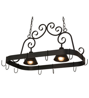 2nd Avenue - 8015.32.ES.072U - Two Light Pot Rack - Elana - Blackwash