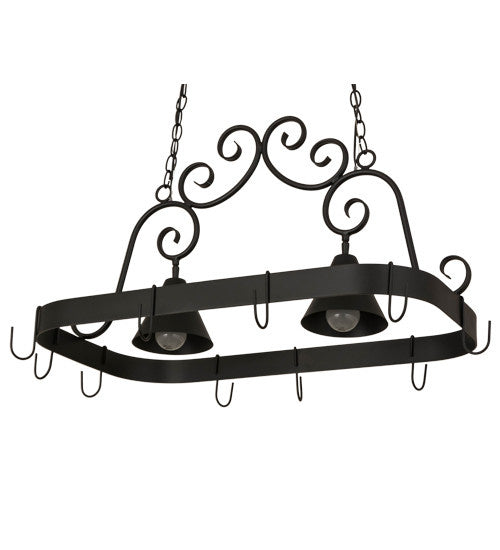 2nd Avenue - 8015.32.ES.072U - Two Light Pot Rack - Elana - Blackwash