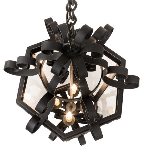 2nd Avenue - 871464.16.SCROLL.3BLK - Four Light Pendant - Cadenza - Black Textured