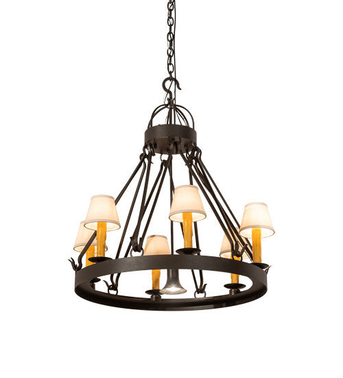 2nd Avenue - 01.0750-28.6LT+DL.3WI - Seven Light Chandelier - Lakeshore - Wrought Iron