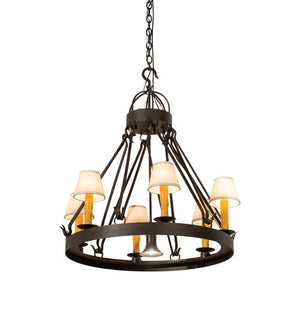 2nd Avenue - 01.0750-28.6LT+DL.3WI - Seven Light Chandelier - Lakeshore - Wrought Iron