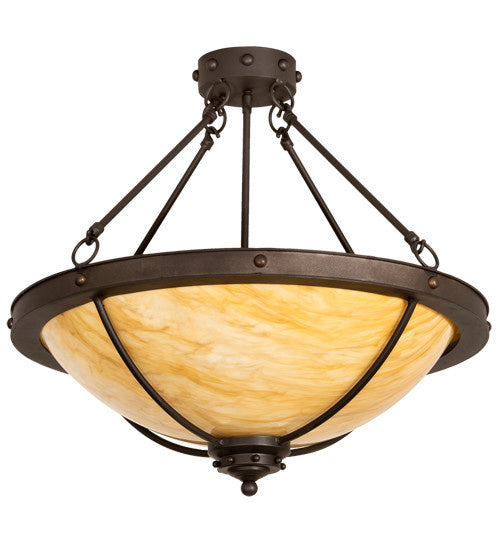 2nd Avenue - 05.0498.24.TI.3WI - Three Light Semi Flush Mount - Freya - Wrought Iron