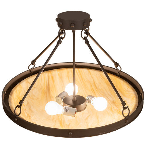 2nd Avenue - 05.0498.24.TI.3WI - Three Light Semi Flush Mount - Freya - Wrought Iron