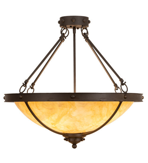 2nd Avenue - 05.0498.24.TI.3WI - Three Light Semi Flush Mount - Freya - Wrought Iron