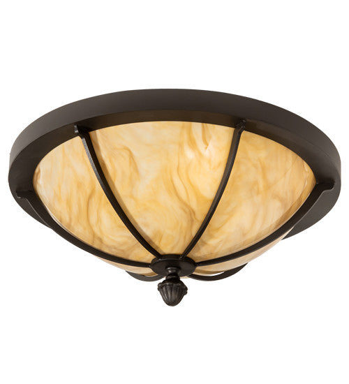 2nd Avenue - 05.0983.16.TI.3WI - Three Light Flush Mount - Dominga - Wrought Iron