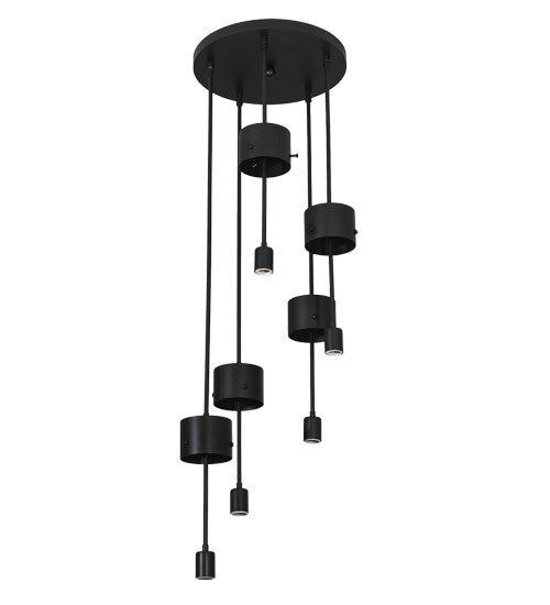 2nd Avenue - 736-1510 - Five Light Pendant - Cilindro - Solar Black