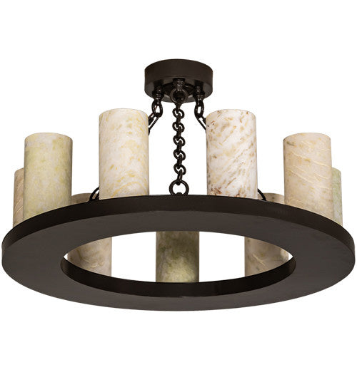 2nd Avenue - 35540-1500 - Nine Light Semi Flush Mount - Loxley - Timeless Bronze