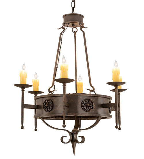 2nd Avenue - 200081-92.GT - Six Light Chandelier - Lorenzo - Gilded Tobacco