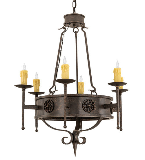 2nd Avenue - 200081-92.GT - Six Light Chandelier - Lorenzo - Gilded Tobacco