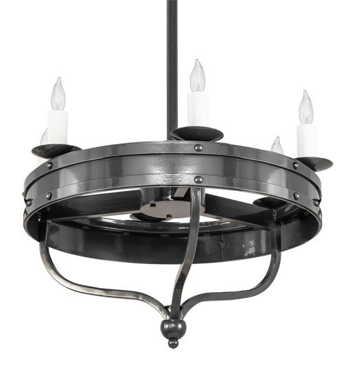 2nd Avenue - 736-1521 - Six Light Chandelier - Parnella - Charcoal Grey