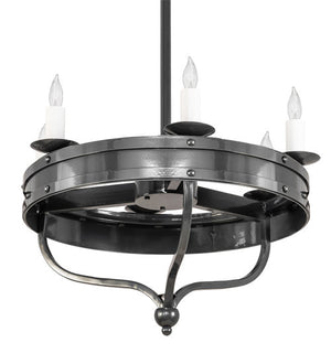 2nd Avenue - 736-1521 - Six Light Chandelier - Parnella - Charcoal Grey