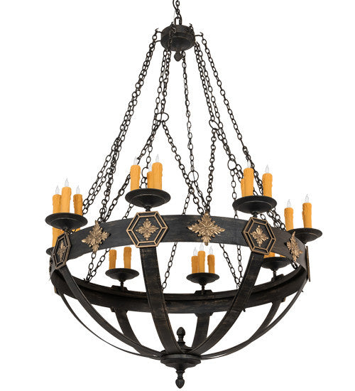 2nd Avenue - 762-1500 - 24 Light Chandelier - Neapolis - Flemish With Highlights