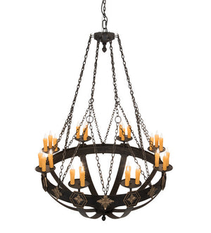 2nd Avenue - 762-1500 - 24 Light Chandelier - Neapolis - Flemish With Highlights