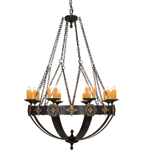 2nd Avenue - 762-1500 - 24 Light Chandelier - Neapolis - Flemish With Highlights