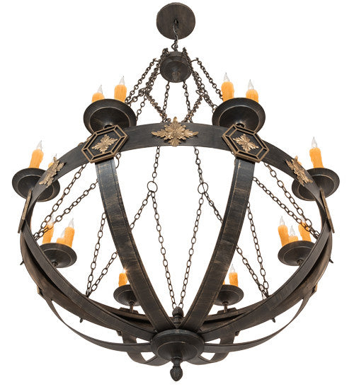 2nd Avenue - 762-1500 - 24 Light Chandelier - Neapolis - Flemish With Highlights