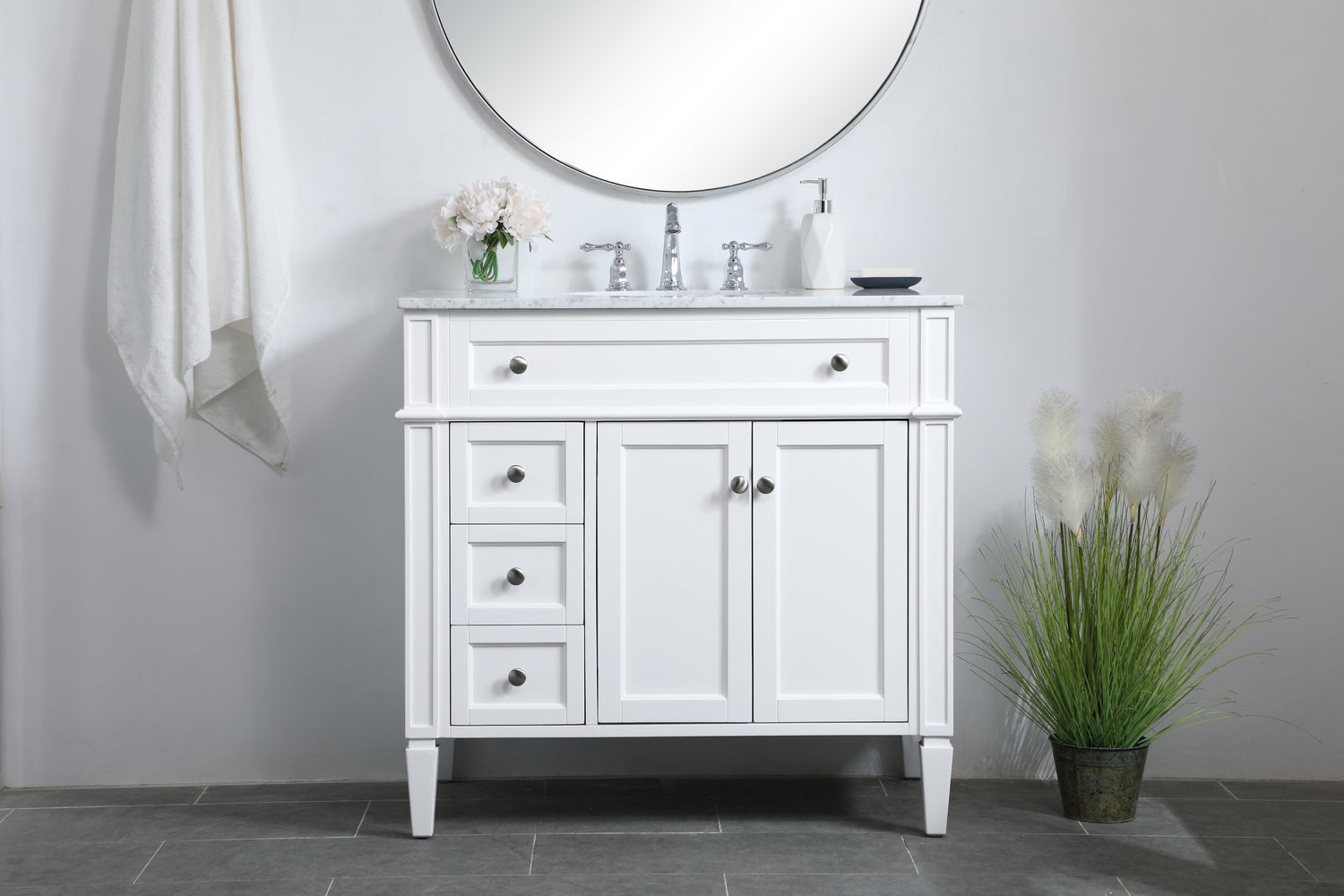 Elegant Lighting - VF12536WH - Single Bathroom Vanity - Williams - White