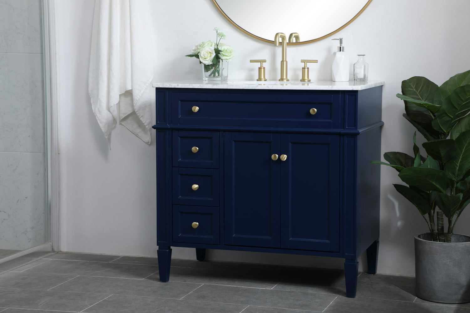 Elegant Lighting - VF12536BL - Single Bathroom Vanity - Park Avenue - Blue