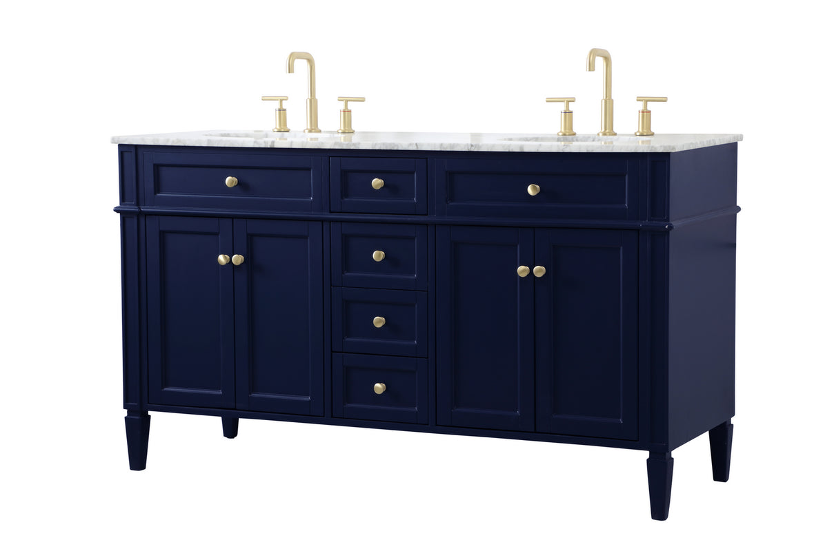 Elegant Lighting - VF12560DBL - Double Bathroom Vanity - Park Avenue - blue