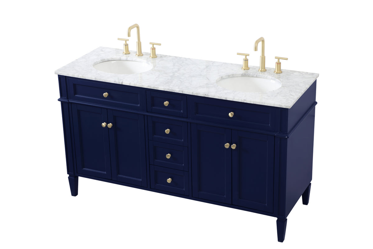 Elegant Lighting - VF12560DBL - Double Bathroom Vanity - Park Avenue - Blue