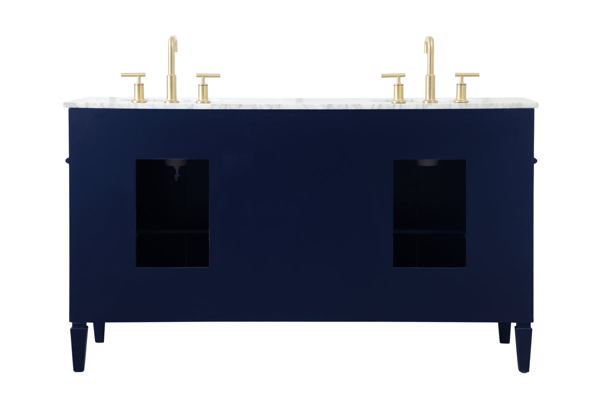 Elegant Lighting - VF12560DBL - Double Bathroom Vanity - Park Avenue - Blue