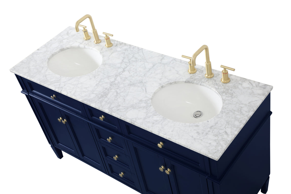 Elegant Lighting - VF12560DBL - Double Bathroom Vanity - Park Avenue - blue
