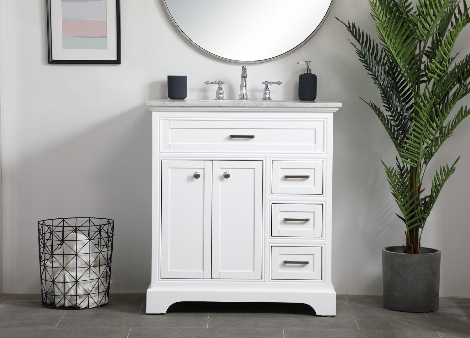 Elegant Lighting - VF15032WH - Single Bathroom Vanity - Americana - White