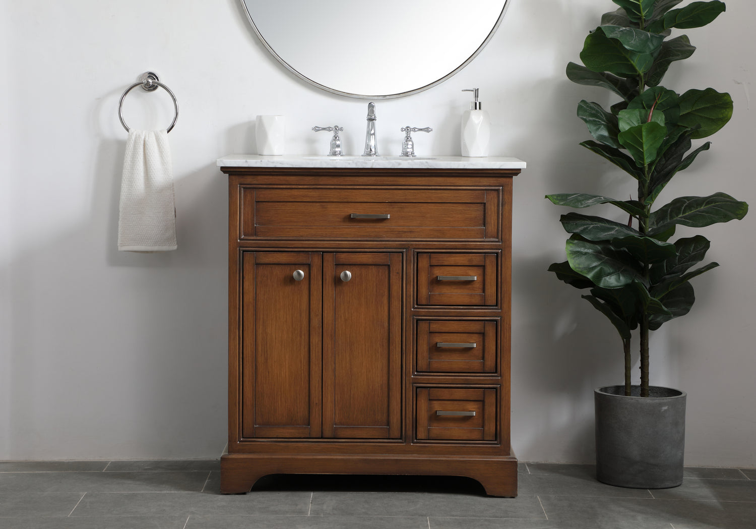 Elegant Lighting - VF15032TK - Single Bathroom Vanity - Americana - Teak