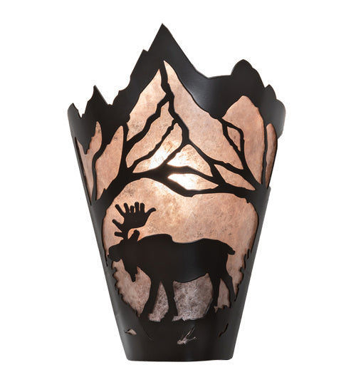 Meyda Tiffany - 217008 - One Light Wall Sconce - Moose At Dawn - Timeless Bronze