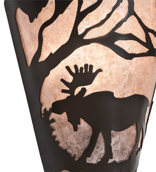 Meyda Tiffany - 217008 - One Light Wall Sconce - Moose At Dawn - Timeless Bronze