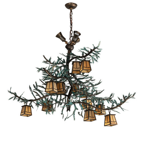 Meyda Tiffany - 218222 - 15 Light Chandelier - Pine Branch - Antique Copper And Green Pine Needles