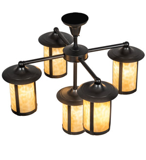 Meyda Tiffany - 218223 - Five Light Chandelier - Fulton - Craftsman Brown