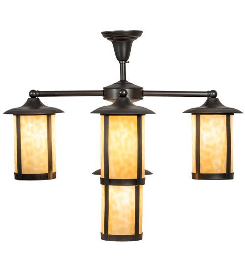 Meyda Tiffany - 218223 - Five Light Chandelier - Fulton - Craftsman Brown