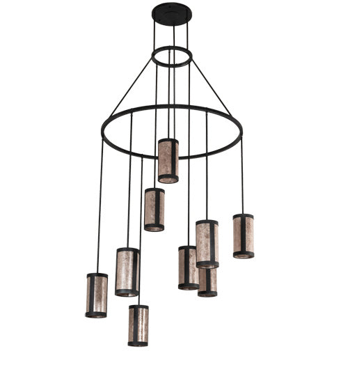 Meyda Tiffany - 218698 - Nine Light Chandelier - Cartier - Black Wicker