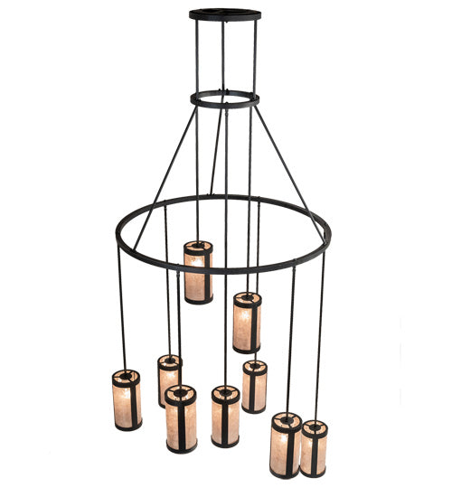 Meyda Tiffany - 218698 - Nine Light Chandelier - Cartier - Black Wicker