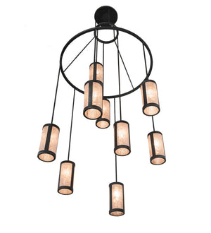 Meyda Tiffany - 218698 - Nine Light Chandelier - Cartier - Black Wicker