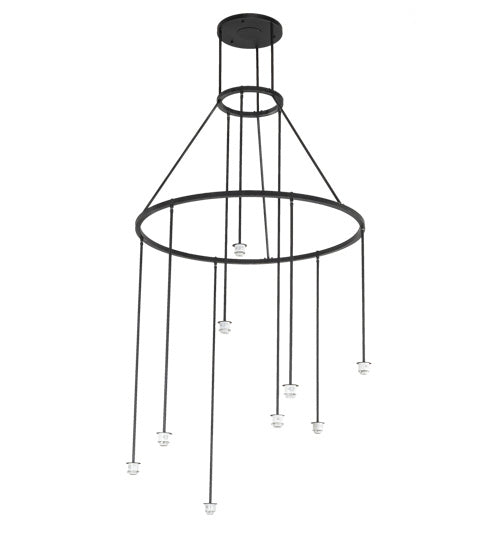 Meyda Tiffany - 218698 - Nine Light Chandelier - Cartier - Black Wicker