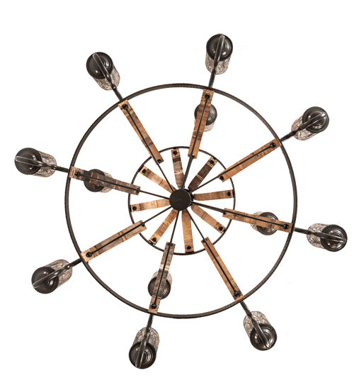 Meyda Tiffany - 219854 - 12 Light Chandelier - Barrel Stave - Timeless Bronze And Charred Wood