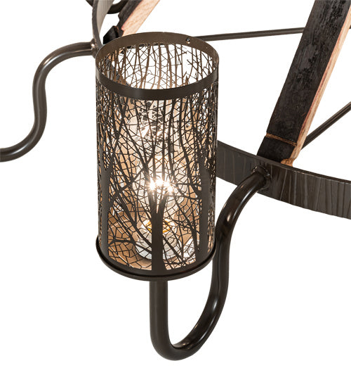 Meyda Tiffany - 219854 - 12 Light Chandelier - Barrel Stave - Timeless Bronze And Charred Wood