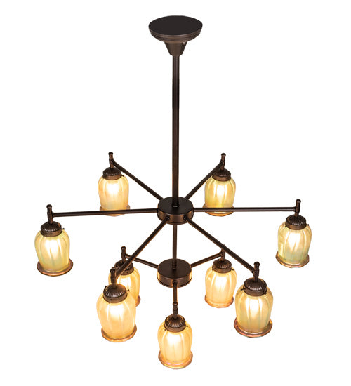 Meyda Tiffany - 221336 - Nine Light Chandelier - Revival - Mahogany Bronze