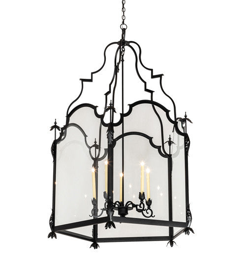 2nd Avenue - 736-1549 - Five Light Pendant - Lattimer - Textured Black And Ivory