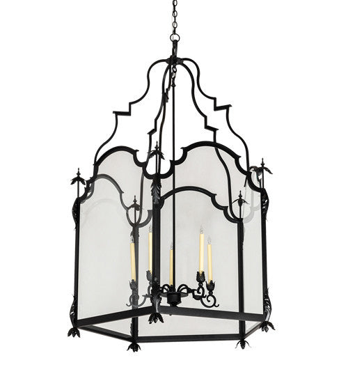 2nd Avenue - 736-1549 - Five Light Pendant - Lattimer - Textured Black And Ivory