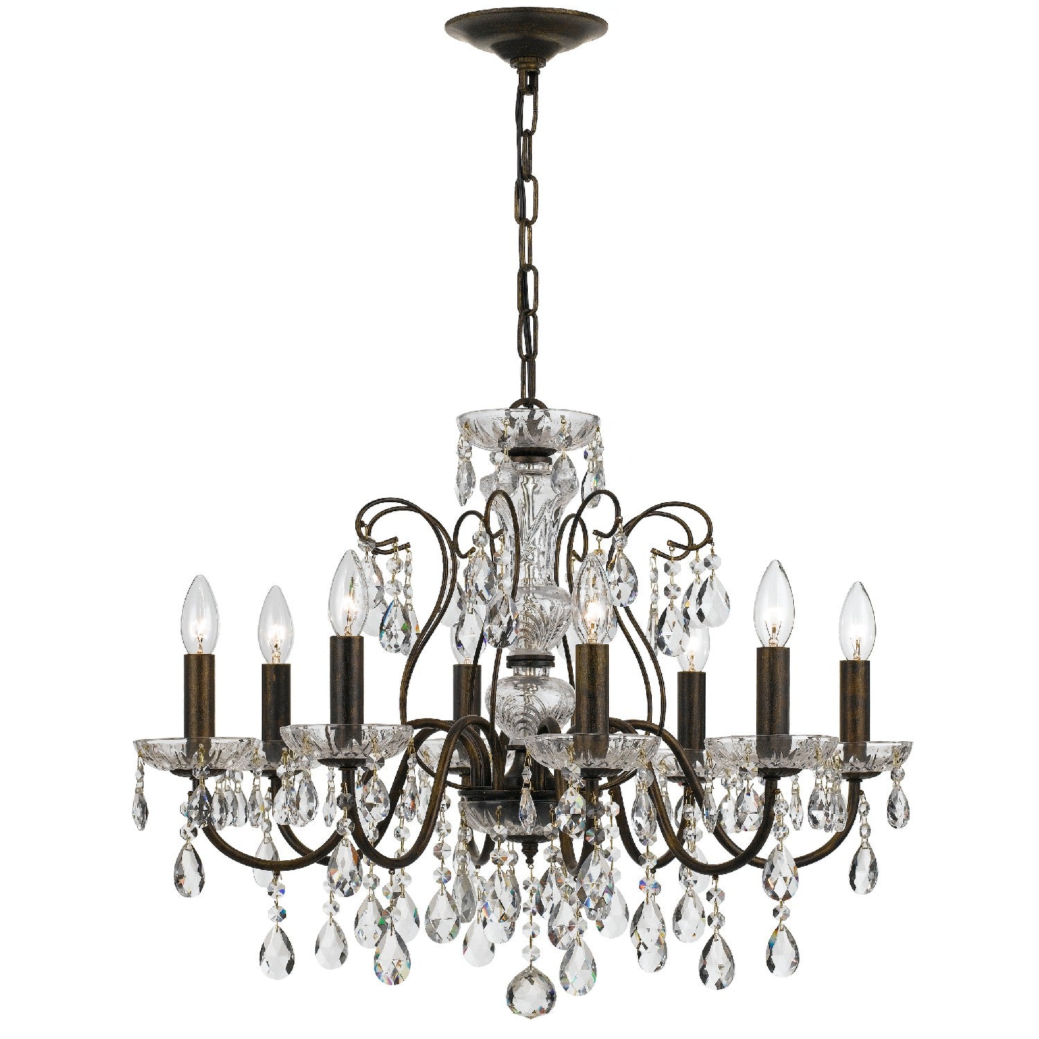 Crystorama - 3028-EB-CL-MWP - Eight Light Chandelier - Butler - English Bronze