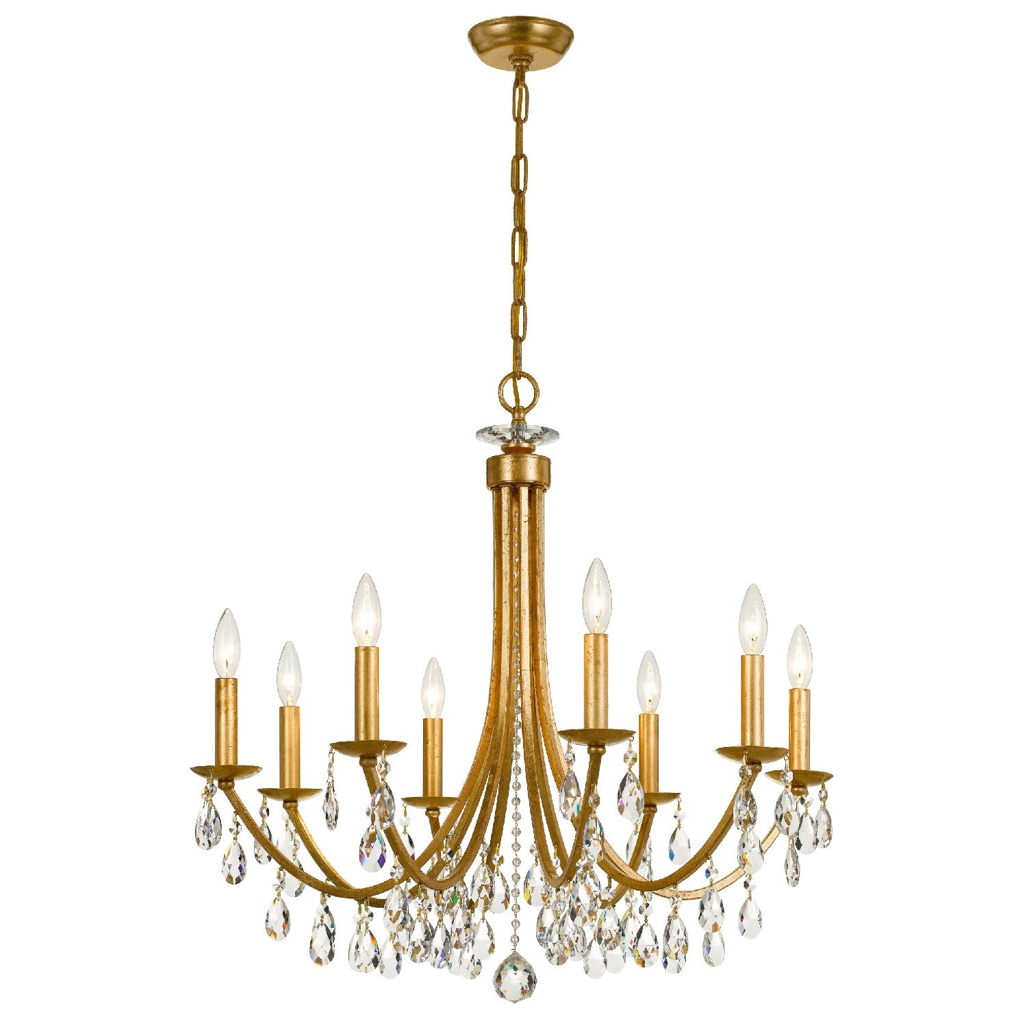 Crystorama - 8828-GA-CL-MWP - Eight Light Chandelier - Bridgehampton - Antique Gold