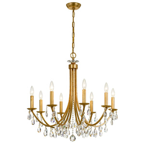 Crystorama - 8828-GA-CL-MWP - Eight Light Chandelier - Bridgehampton - Antique Gold