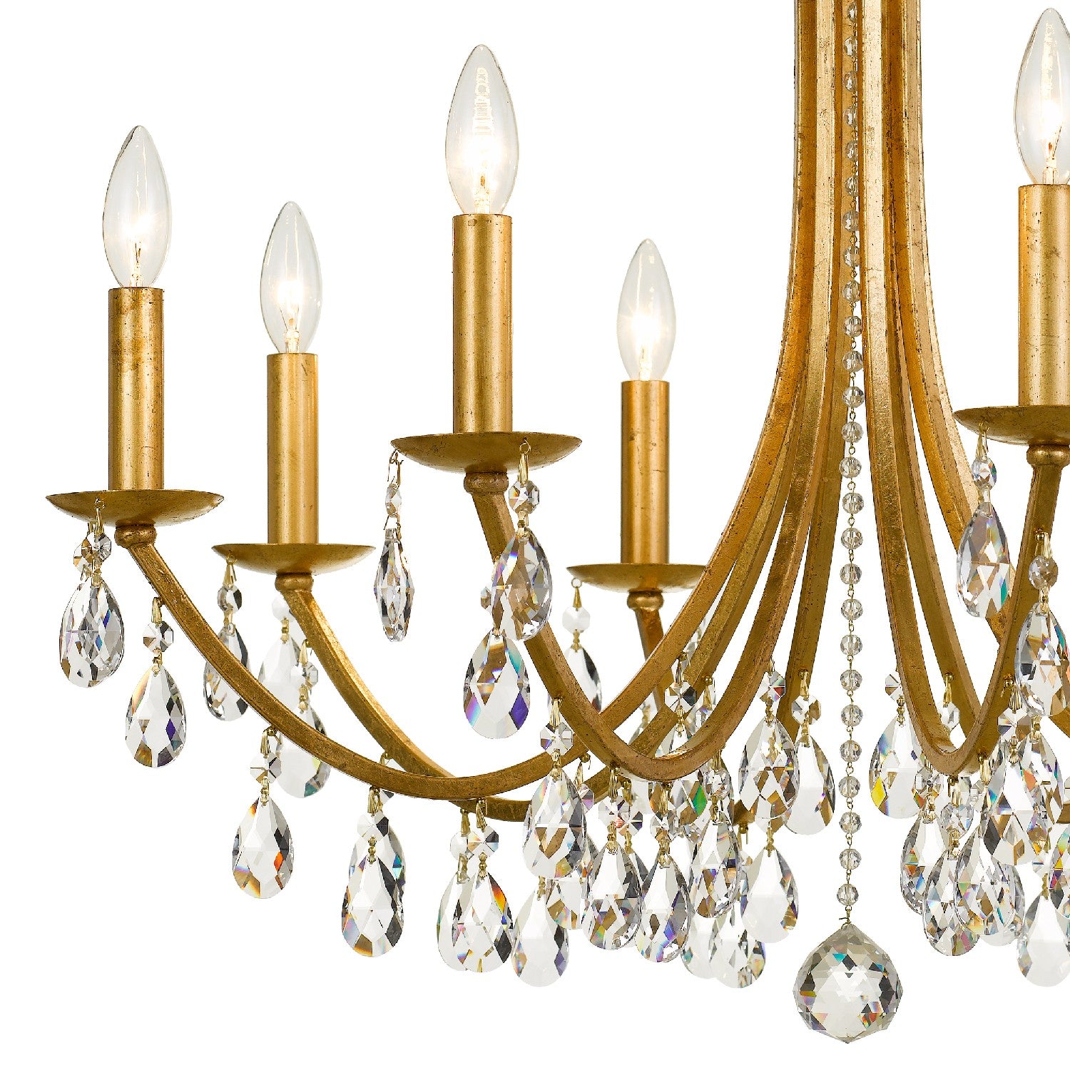 Crystorama - 8828-GA-CL-MWP - Eight Light Chandelier - Bridgehampton - Antique Gold