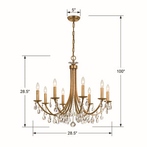 Crystorama - 8828-GA-CL-MWP - Eight Light Chandelier - Bridgehampton - Antique Gold