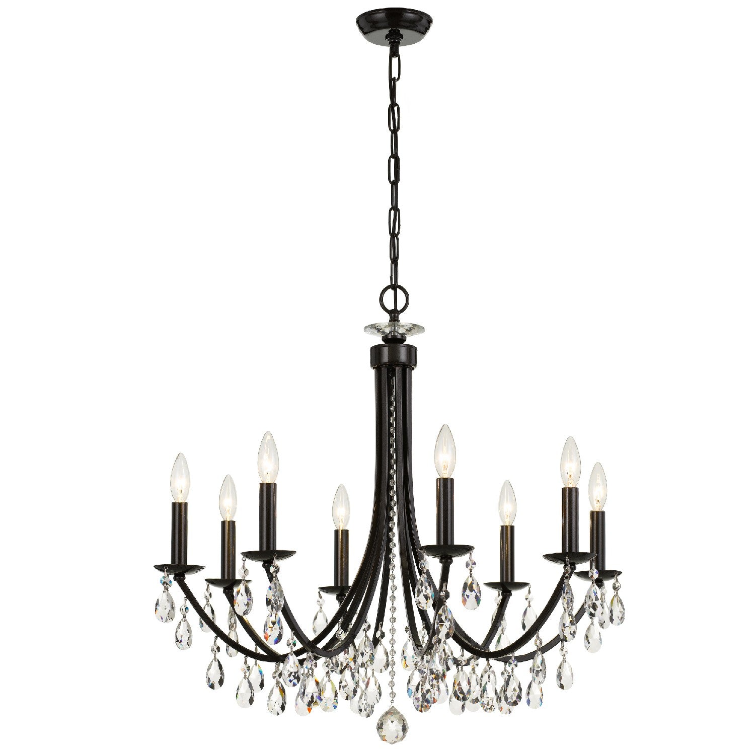 Crystorama - 8828-VZ-CL-MWP - Eight Light Chandelier - Bridgehampton - Vibrant Bronze